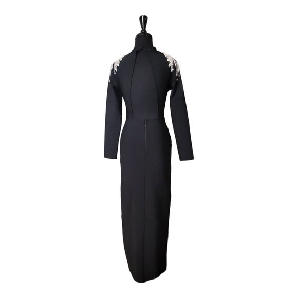 Long Sleeve Diamond Tassel Bodycon Dress - Picture 4 of 7